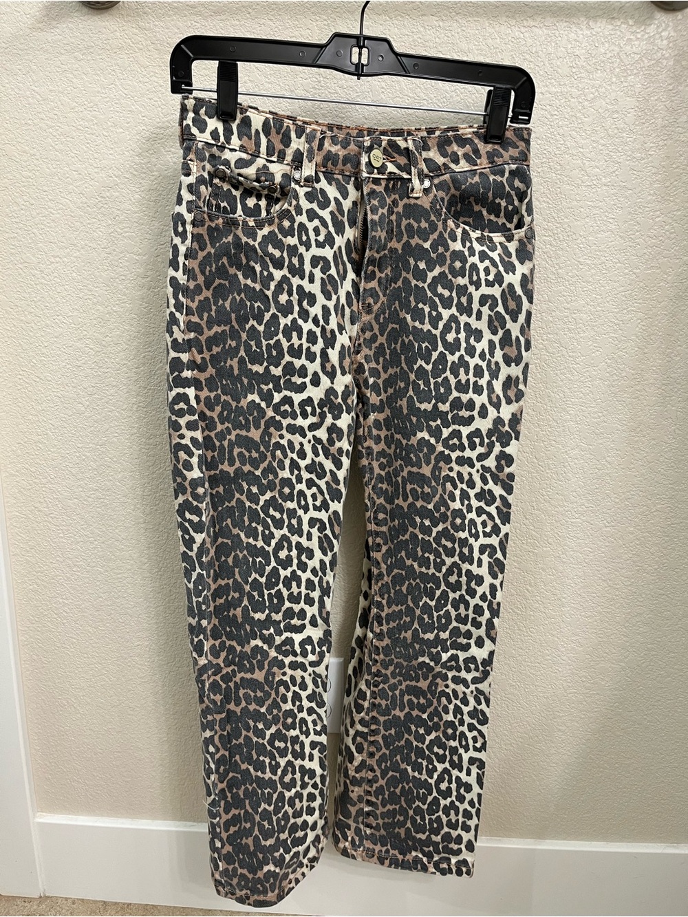 Oat New York Leopard Print Jeans in Brown & Black